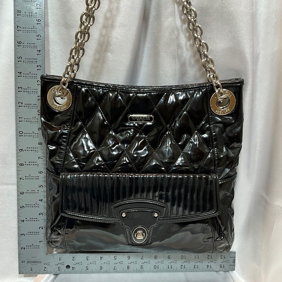 Coach black Patten leather large tote. 17-H5a - Picture 2 of 10